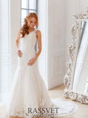 Свадебное платье Моник. Силуэт Рыбка. Цвет Белый / Молочный. Вид 1