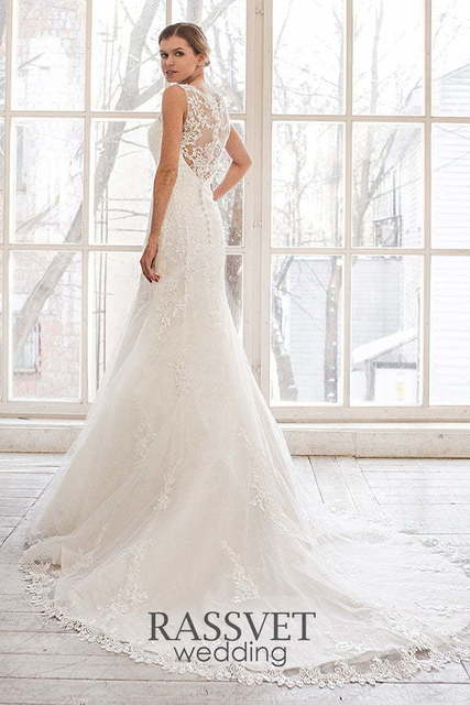 Свадебное платье Мириам. Силуэт Рыбка. Цвет Белый / Молочный. Вид 2