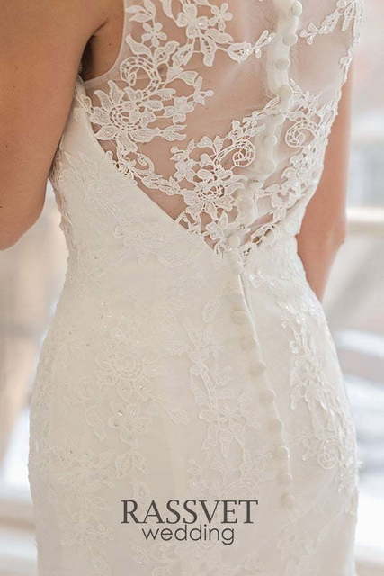 Свадебное платье Мириам. Силуэт Рыбка. Цвет Белый / Молочный. Вид 7