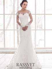 Свадебное платье Марисса. Силуэт Рыбка. Цвет Белый / Молочный. Вид 1