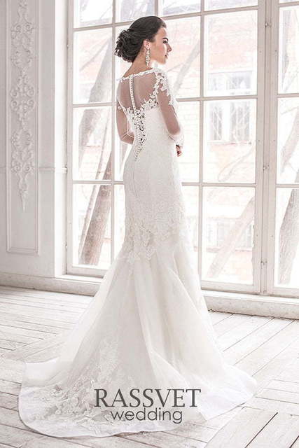 Свадебное платье Марисса. Силуэт Рыбка. Цвет Белый / Молочный. Вид 2