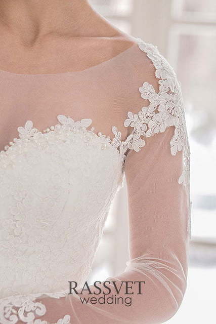 Свадебное платье Марисса. Силуэт Рыбка. Цвет Белый / Молочный. Вид 4