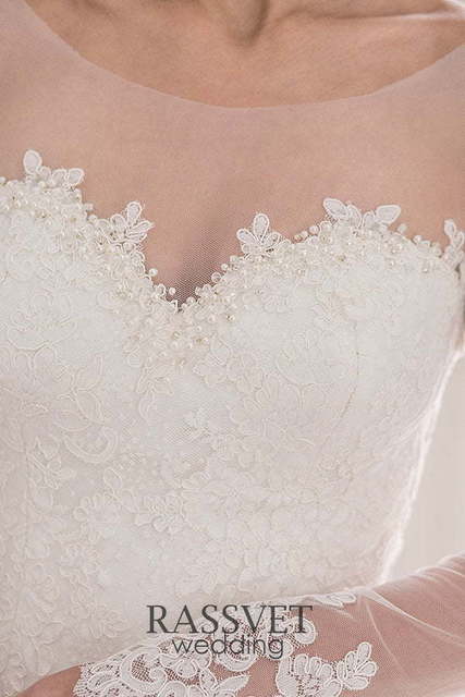 Свадебное платье Марисса. Силуэт Рыбка. Цвет Белый / Молочный. Вид 5