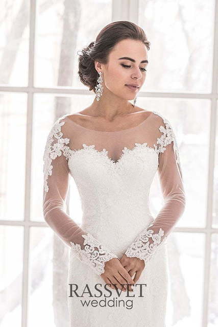 Свадебное платье Марисса. Силуэт Рыбка. Цвет Белый / Молочный. Вид 6