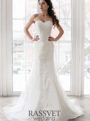 Свадебное платье Эмма. Силуэт Рыбка. Цвет Белый / Молочный. Вид 1