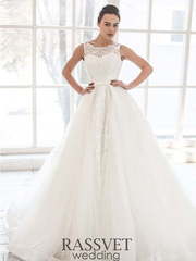 Свадебное платье Констанция. Силуэт Пышное. Цвет Белый / Молочный, Айвори / Капучино. Вид 1