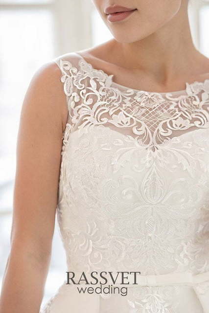 Свадебное платье Констанция. Силуэт Пышное. Цвет Айвори / Капучино, Белый / Молочный. Вид 5