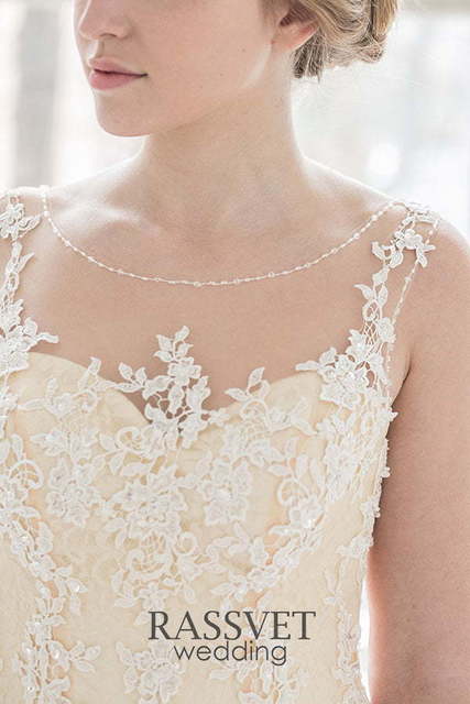 Свадебное платье Мишель. Силуэт Рыбка. Цвет Айвори / Капучино, Персик / Оранжевый. Вид 5