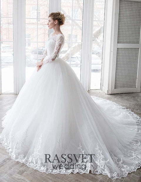 Свадебное платье Хлоя. Силуэт Пышное. Цвет Белый / Молочный. Вид 5