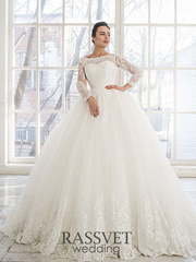 Свадебное платье Стефани 2. Силуэт Пышное. Цвет Белый / Молочный. Вид 1