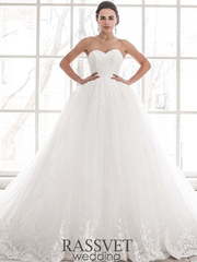 Свадебное платье Карлота. Силуэт Пышное. Цвет Белый / Молочный. Вид 1