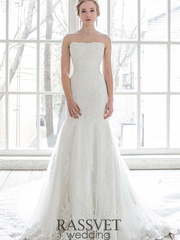 Свадебное платье Селина. Силуэт Рыбка. Цвет Белый / Молочный. Вид 1