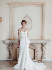 Свадебное платье Камелия. Силуэт Прямое, Рыбка. Цвет Белый / Молочный. Вид 1