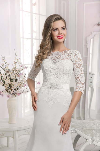 Свадебное платье Lavanda. Силуэт Рыбка. Цвет Белый / Молочный. Вид 3