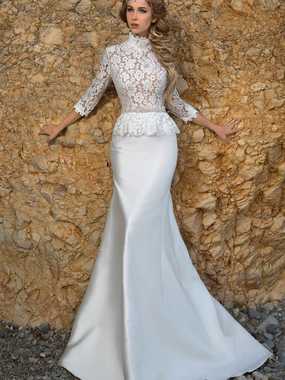 Свадебное платье Юлали 3. Силуэт Рыбка. Цвет Белый / Молочный. Вид 1