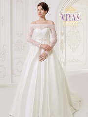 Свадебное платье Динара 1. Силуэт Пышное, А-силуэт. Цвет Белый / Молочный. Вид 1