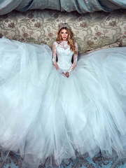 Свадебное платье Романсе. Силуэт Пышное. Цвет Белый / Молочный. Вид 1