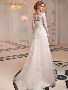 Свадебное платье Devika. Силуэт А-силуэт, Прямое. Цвет Белый / Молочный. Вид 2