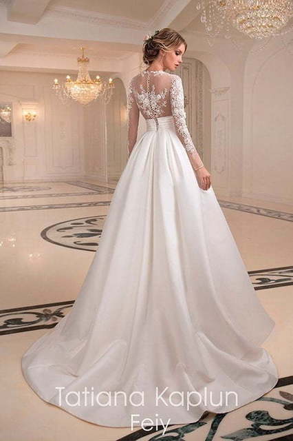 Свадебное платье Feiy. Силуэт Пышное, А-силуэт. Цвет Белый / Молочный. Вид 2