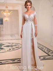 Свадебное платье Flitta. Силуэт Прямое, Греческий. Цвет Белый / Молочный. Вид 1