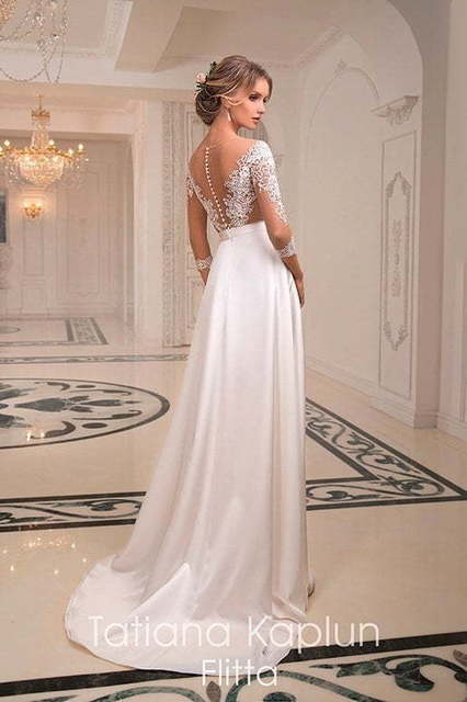 Свадебное платье Flitta. Силуэт Греческий, Прямое. Цвет Белый / Молочный. Вид 2