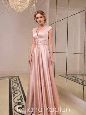 Свадебное платье Paloma. Силуэт Прямое. Цвет Персик / Оранжевый, оттенки Розового. Вид 1