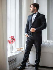 Однобортный, Двойка, Фрак Свадебный костюм 0107 от Салон мужских костюмов Leon 1