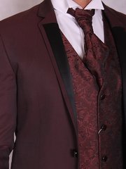Однобортный, Тройка Свадебный костюм бордовый арт.10415 от Салон свадебных костюмов Trimforti 2