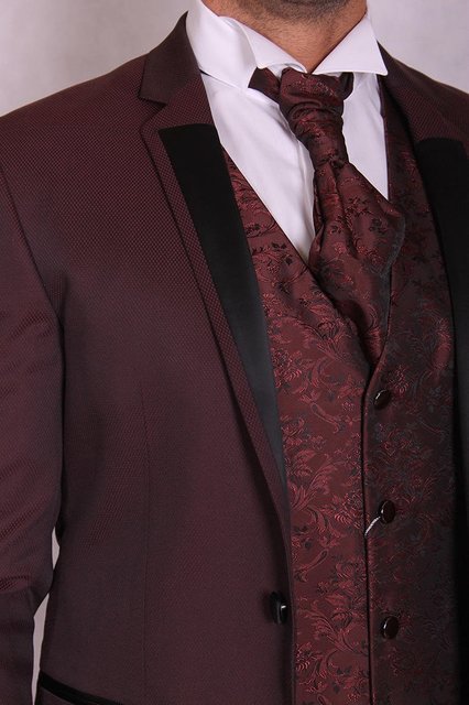 Однобортный, Тройка Свадебный костюм бордовый арт.10415 от Салон свадебных костюмов Trimforti 2