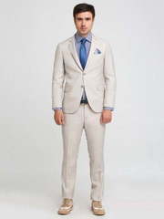 Однобортный, Двойка Свадебный костюм бежевый от Салон мужских костюмов Patrik Man 1