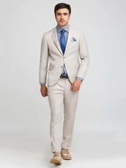 Однобортный, Двойка Свадебный костюм бежевый от Салон мужских костюмов Patrik Man 2