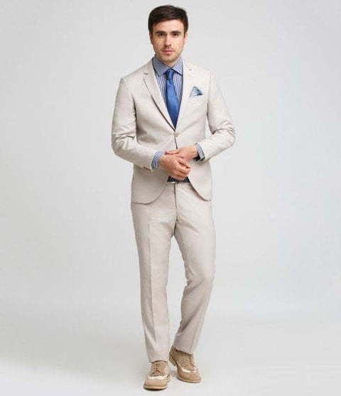 Однобортный, Двойка Свадебный костюм бежевый от Салон мужских костюмов Patrik Man 3
