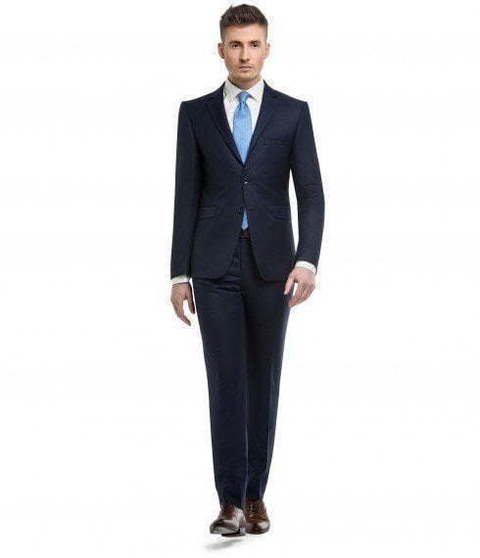 Однобортный, Двойка Свадебный костюм темно-синий без рисунка от Салон мужских костюмов Patrik Man 2