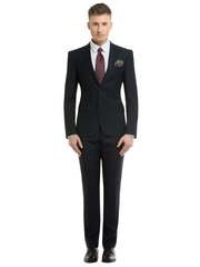 Однобортный, Двойка Свадебный костюм темно-синий без рисунка от Салон мужских костюмов Patrik Man 1