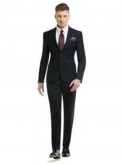 Однобортный, Двойка Свадебный костюм темно-синий без рисунка от Салон мужских костюмов Patrik Man 2