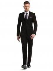 Однобортный, Двойка Свадебный костюм черный без рисунка от Салон мужских костюмов Patrik Man 2