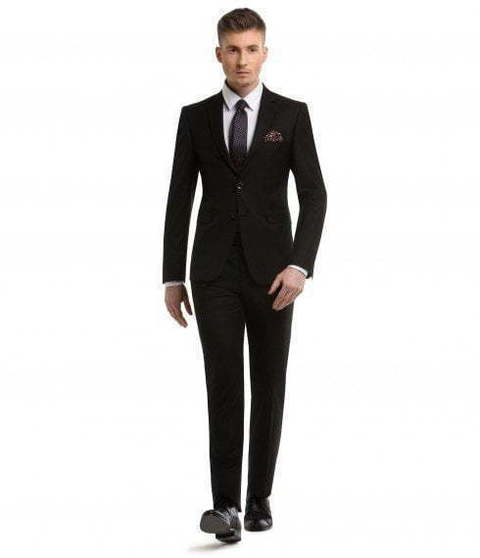 Однобортный, Двойка Свадебный костюм черный без рисунка от Салон мужских костюмов Patrik Man 2