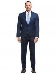 Однобортный, Двойка Свадебный костюм синий без рисунка от Салон мужских костюмов Patrik Man 2