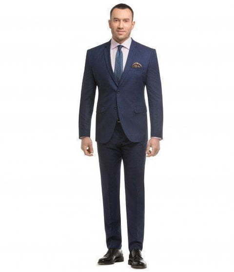 Однобортный, Двойка Свадебный костюм синий в клетку от Салон мужских костюмов Patrik Man 2