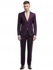 Однобортный, Двойка Свадебный костюм вишневый без рисунка от Салон мужских костюмов Patrik Man 2