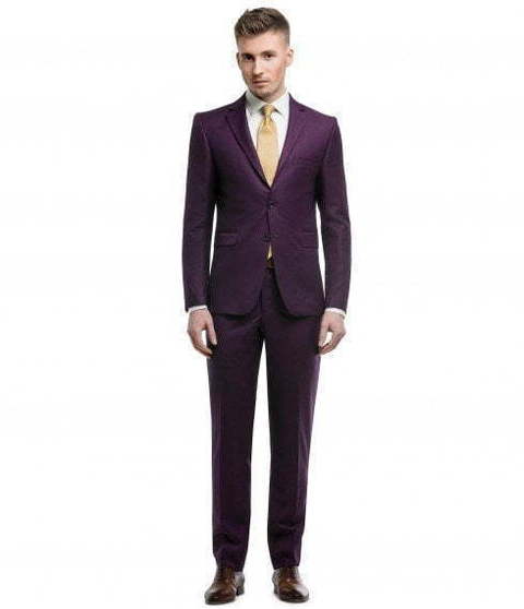 Однобортный, Двойка Свадебный костюм вишневый без рисунка от Салон мужских костюмов Patrik Man 2