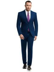 Однобортный, Двойка Свадебный костюм синий в клетку от Салон мужских костюмов Patrik Man 1