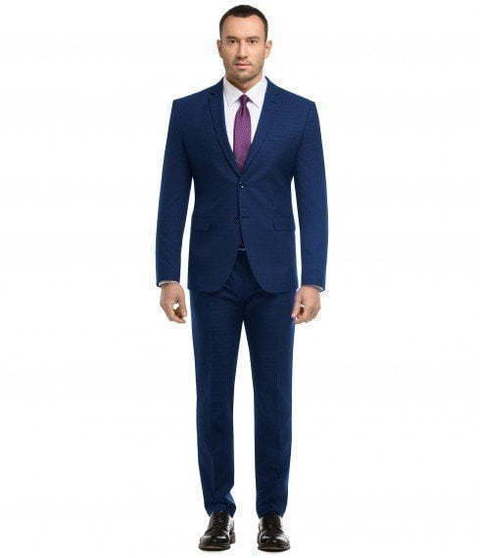 Однобортный, Двойка Свадебный костюм синий в клетку от Салон мужских костюмов Patrik Man 2