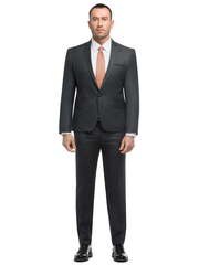 Однобортный, Двойка Свадебный костюм темно-синий без рисунка от Салон мужских костюмов Patrik Man 1