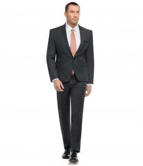 Однобортный, Двойка Свадебный костюм темно-синий без рисунка от Салон мужских костюмов Patrik Man 2