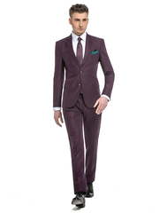 Однобортный, Двойка Свадебный костюм винный без рисунка от Салон мужских костюмов Patrik Man 1
