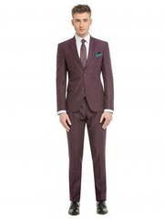 Однобортный, Двойка Свадебный костюм винный без рисунка от Салон мужских костюмов Patrik Man 2