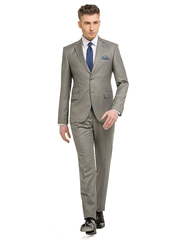 Однобортный, Двойка Свадебный костюм серый без рисунка от Салон мужских костюмов Patrik Man 1