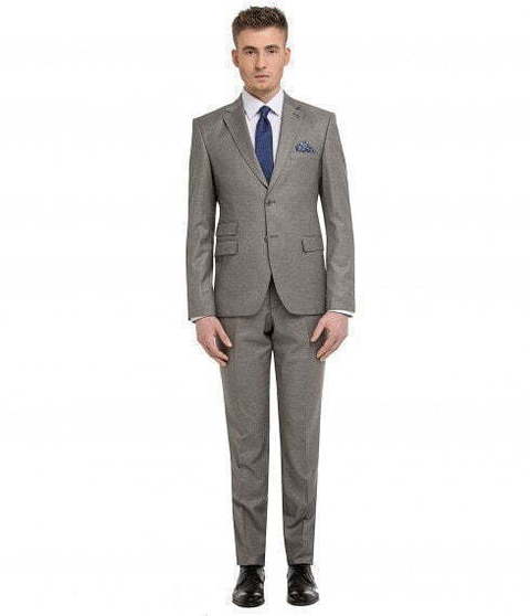 Однобортный, Двойка Свадебный костюм серый без рисунка от Салон мужских костюмов Patrik Man 2