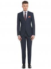 Однобортный, Двойка Свадебный костюм синий в клетку от Салон мужских костюмов Patrik Man 2